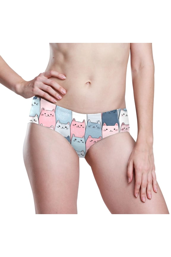 Seamless Women Underwear Thongs ,Medium No Show Ladies Thong-No Line Workout Breathable Comfortable Panties Soft Simple Sketch Of A Cat