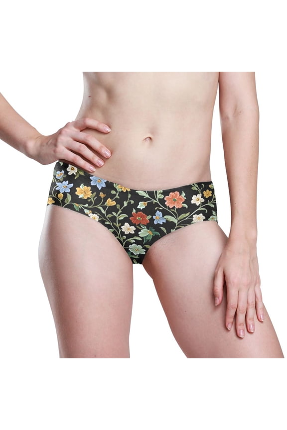 Seamless Women Underwear Thongs ,Small No Show Ladies Thong-No Line Workout Breathable Comfortable Panties Soft Coarse Lined Flower