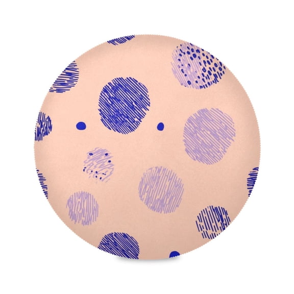 IAUYY Set of 1 Round Placemats for Dining Tables Heat-Resistant and Wear-Resistant DIY Printing Design Table Placemats,Applicable for Christmas Blue-purple Dots