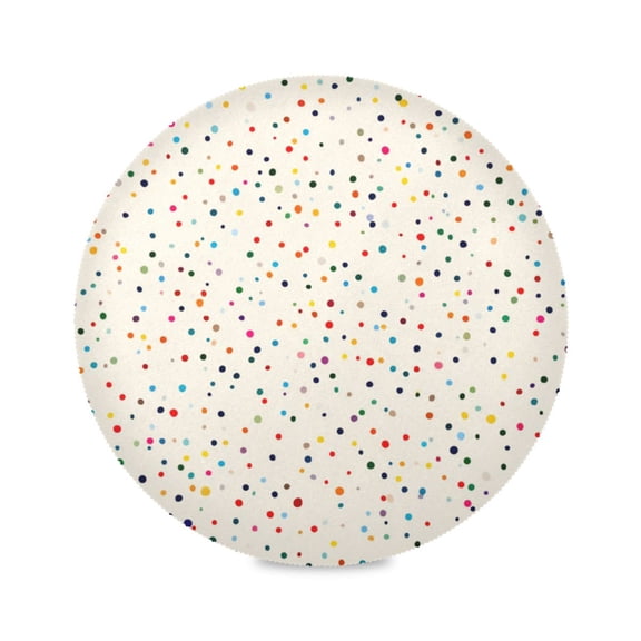 IAUYY Set of 1 Round Placemats for Dining Tables Heat-Resistant and Wear-Resistant DIY Printing Design Table Placemats，Applicable for Christmas The Colorful Small Dots
