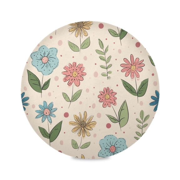 IAUYY Set of 1 Round Placemats for Dining Tables Heat-Resistant and Wear-Resistant DIY Printing Design Table Placemats,Applicable for Christmas Dot Pink