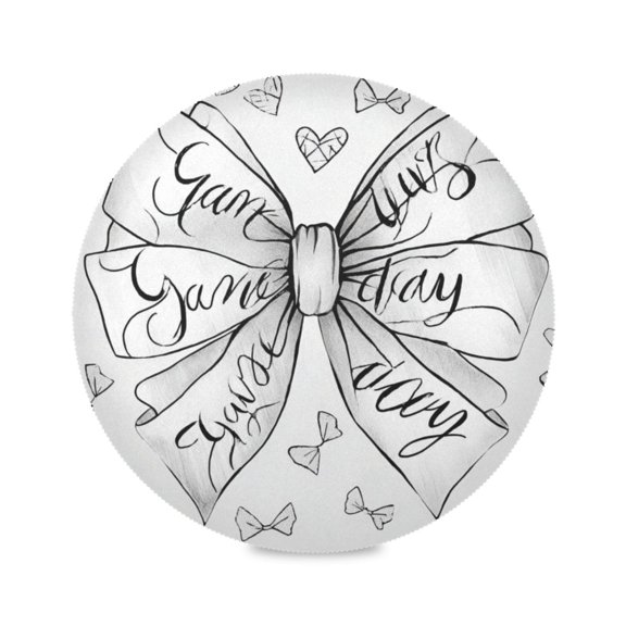 IAUYY Set of 1 Round Placemats for Dining Tables Heat-Resistant and Wear-Resistant DIY Printing Design Table Placemats，Applicable for Christmas Gray Bow