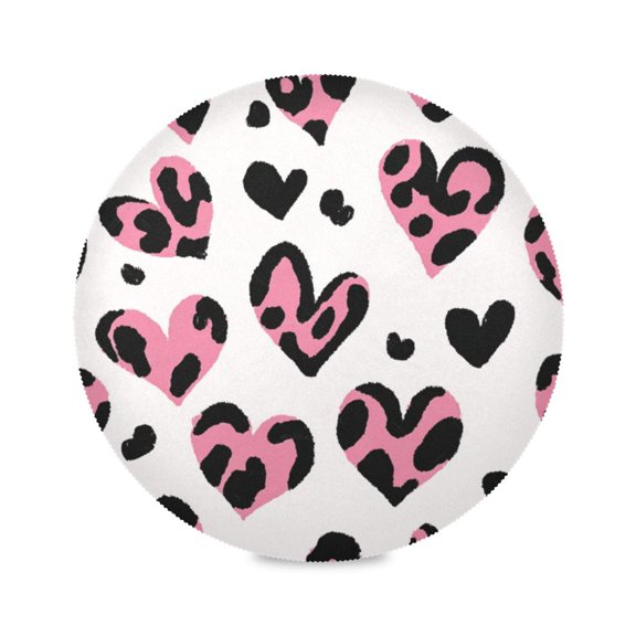 IAUYY Set of 1 Round Placemats for Dining Tables Heat-Resistant and Wear-Resistant DIY Printing Design Table Placemats，Applicable for Christmas Leopard Print Miller Style