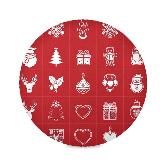 IAUYY Set of 1 Round Placemats for Dining Tables Heat-Resistant and Wear-Resistant DIY Printing Design Table Placemats，Applicable for Christmas Mistletoe Branches