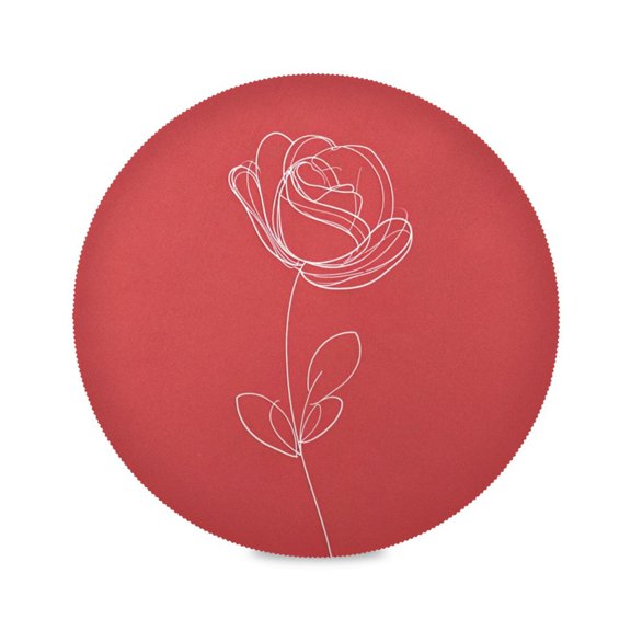 IAUYY Set of 1 Round Placemats for Dining Tables Heat-Resistant and Wear-Resistant DIY Printing Design Table Placemats,Applicable for Christmas Rose Logo