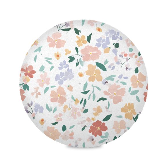 IAUYY Set of 1 Round Placemats for Dining Tables Heat-Resistant and Wear-Resistant DIY Printing Design Table Placemats,Applicable for Christmas The Scattered Floral Elements Form