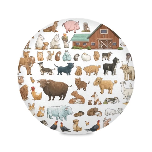 IAUYY Set of 1 Round Placemats for Dining Tables Heat-Resistant and Wear-Resistant DIY Printing Design Table Placemats,Applicable for Christmas A Set Of Clip Art