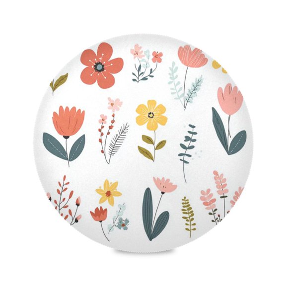 IAUYY Set of 1 Round Placemats for Dining Tables Heat-Resistant and Wear-Resistant DIY Printing Design Table Placemats,Applicable for Christmas Spring Flowers