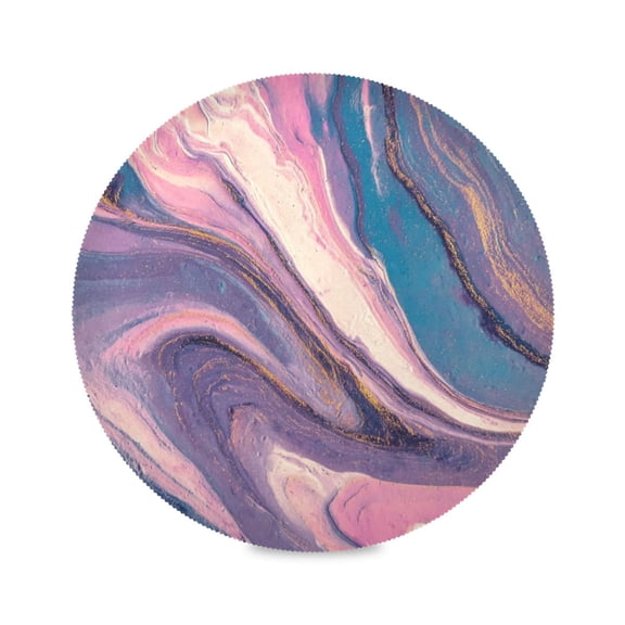 IAUYY Set of 1 Round Placemats for Dining Tables Heat-Resistant and Wear-Resistant DIY Printing Design Table Placemats,Applicable for Christmas Swirls Of Pink and Purple