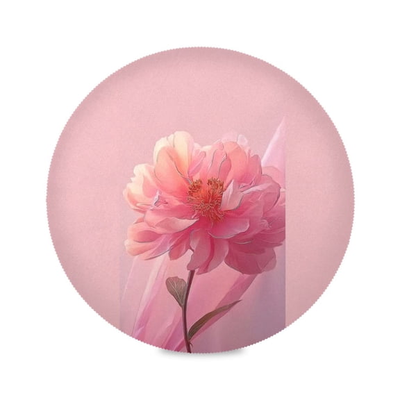 IAUYY Set of 1 Round Placemats for Dining Tables Heat-Resistant and Wear-Resistant DIY Printing Design Table Placemats,Applicable for Christmas Tied with A Pink Ribbon