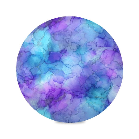 IAUYY Set of 1 Round Placemats for Dining Tables Heat-Resistant and Wear-Resistant DIY Printing Design Table Placemats，Applicable for Christmas Vibrant Blue-violet