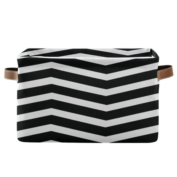 IAUYY Set of 1 Storage Cubes with Handles-Not Prone to Deformation Canvas Storage Baskets for Bedroom Closet Living Room Decorative Storage Baskets Black and White Stripes