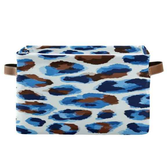 IAUYY Set of 1 Storage Cubes with Handles-Not Prone to Deformation Canvas Storage Baskets for Bedroom Closet Living Room Decorative Storage Baskets A Brown Spots