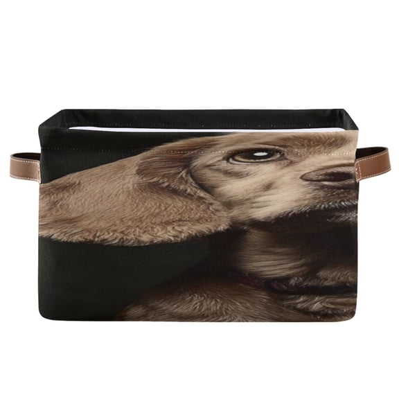 IAUYY Set of 1 Storage Cubes with Handles-Not Prone to Deformation Canvas Storage Baskets for Bedroom Closet Living Room Decorative Storage Baskets Cocker Spaniel