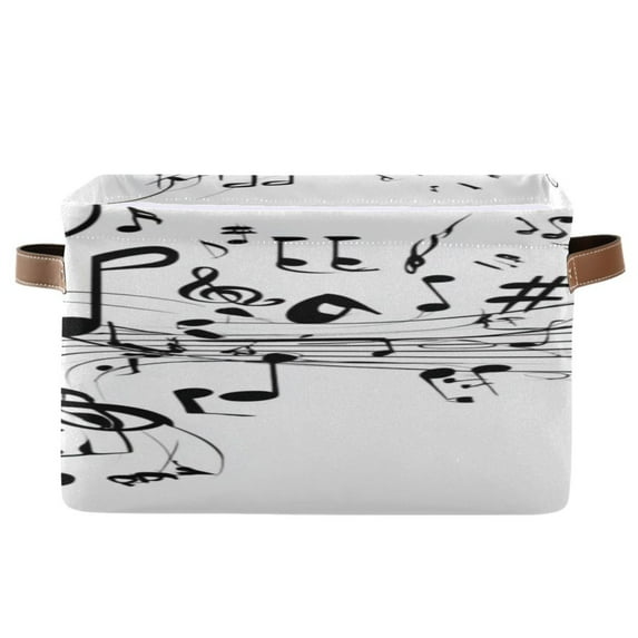 IAUYY Set of 1 Storage Cubes with Handles-Not Prone to Deformation Canvas Storage Baskets for Bedroom Closet Living Room Decorative Storage Baskets Connect The Notes