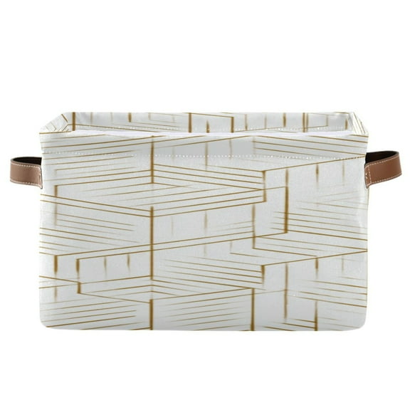 IAUYY Set of 1 Storage Cubes with Handles-Not Prone to Deformation Canvas Storage Baskets for Bedroom Closet Living Room Decorative Storage Baskets Geometric Art Deco Style