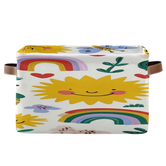 IAUYY Set of 1 Storage Cubes with Handles-Not Prone to Deformation Canvas Storage Baskets for Bedroom Closet Living Room Decorative Storage Baskets Ice Cream Cone