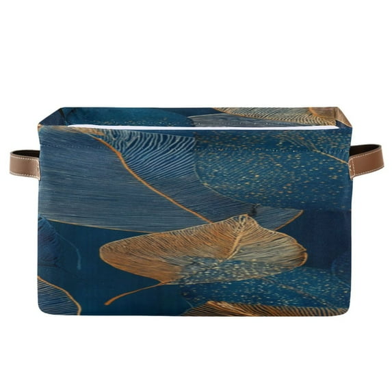 IAUYY Set of 1 Storage Cubes with Handles-Not Prone to Deformation Canvas Storage Baskets for Bedroom Closet Living Room Decorative Storage Baskets Leaf Pattern