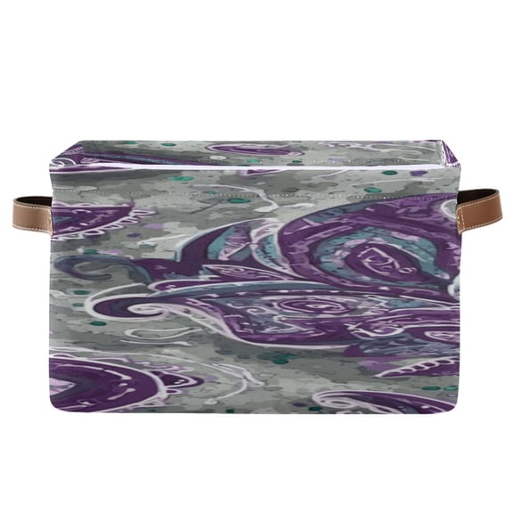 IAUYY Set of 1 Storage Cubes with Handles-Not Prone to Deformation Canvas Storage Baskets for Bedroom Closet Living Room Decorative Storage Baskets Light Gray Stone Pattern