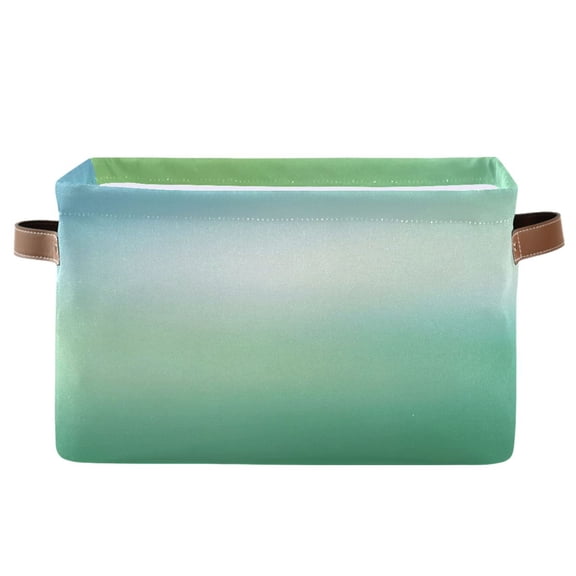 IAUYY Set of 1 Storage Cubes with Handles-Not Prone to Deformation Canvas Storage Baskets for Bedroom Closet Living Room Decorative Storage Baskets Light Green To Blue Gradient