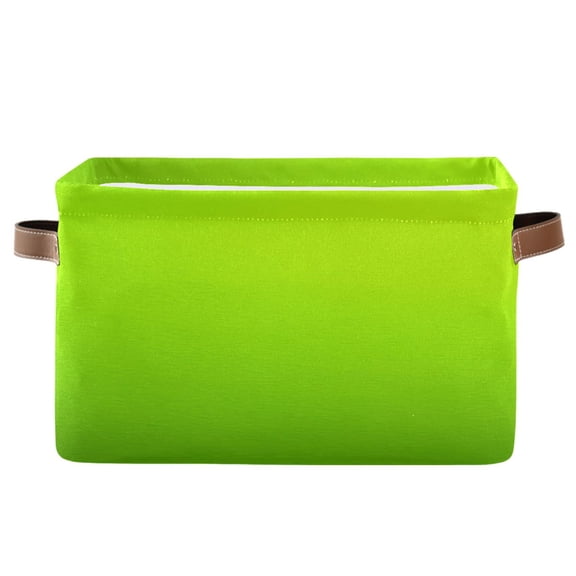 IAUYY Set of 1 Storage Cubes with Handles-Not Prone to Deformation Canvas Storage Baskets for Bedroom Closet Living Room Decorative Storage Baskets Lime Green Background
