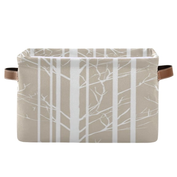 IAUYY Set of 1 Storage Cubes with Handles-Not Prone to Deformation Canvas Storage Baskets for Bedroom Closet Living Room Decorative Storage Baskets Minimalist Beige