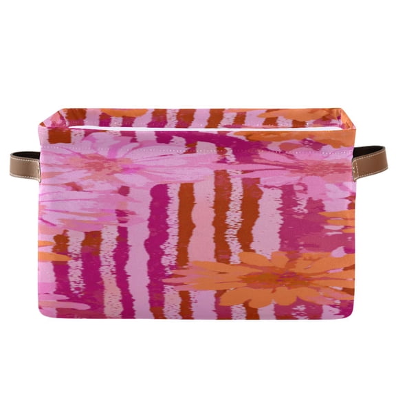 IAUYY Set of 1 Storage Cubes with Handles-Not Prone to Deformation Canvas Storage Baskets for Bedroom Closet Living Room Decorative Storage Baskets Orange