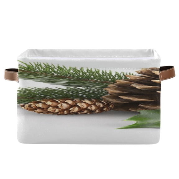 IAUYY Set of 1 Storage Cubes with Handles-Not Prone to Deformation Canvas Storage Baskets for Bedroom Closet Living Room Decorative Storage Baskets A Pinecone