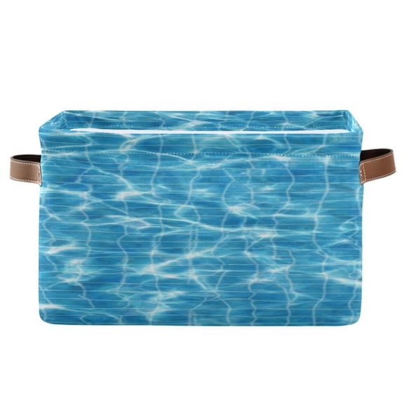 IAUYY Set of 1 Storage Cubes with Handles-Not Prone to Deformation Canvas Storage Baskets for Bedroom Closet Living Room Decorative Storage Baskets Pool Ripples