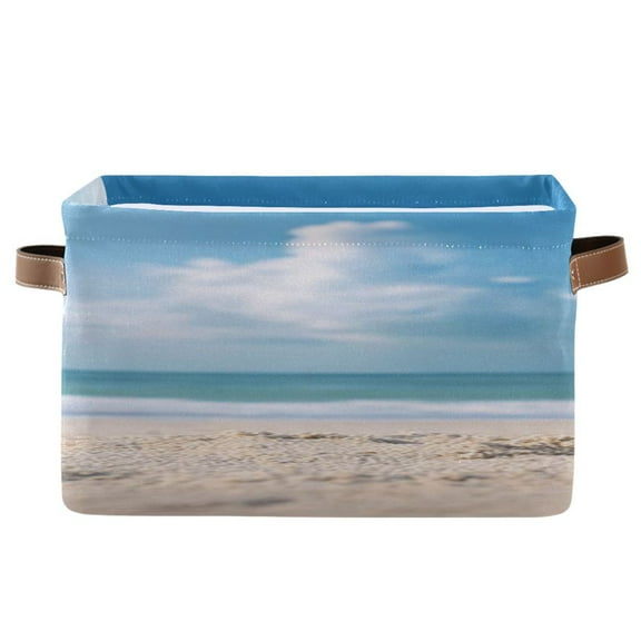 IAUYY Set of 1 Storage Cubes with Handles-Not Prone to Deformation Canvas Storage Baskets for Bedroom Closet Living Room Decorative Storage Baskets Sand Snowman