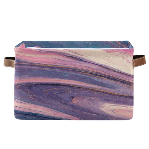 IAUYY Set of 1 Storage Cubes with Handles-Not Prone to Deformation Canvas Storage Baskets for Bedroom Closet Living Room Decorative Storage Baskets Swirls Of Pink and Purple