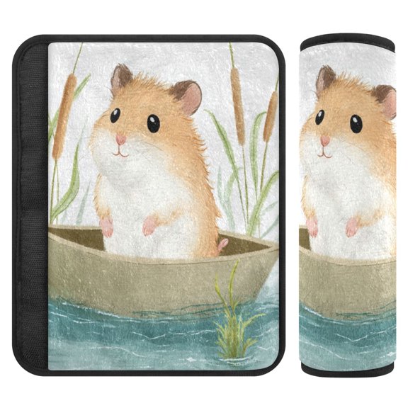 IAUYY Set of 2 Car Strap Covers,Flannel Material With Velcro for Adjustable Printed Pattern Car Seat Belt Pads Cover for All Car Seats Pushcar A Small Boat