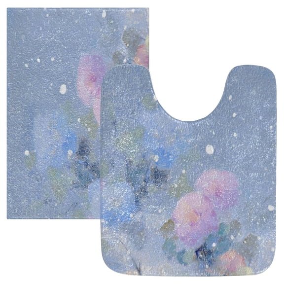 IAUYY Set of 2 Inch Bath Mat Thick Soft Plush Shower Mat TPR Backing Material Non Slip Bath Mats for Bathroom for Tub Shower Hotel An Impressionist Style Painting