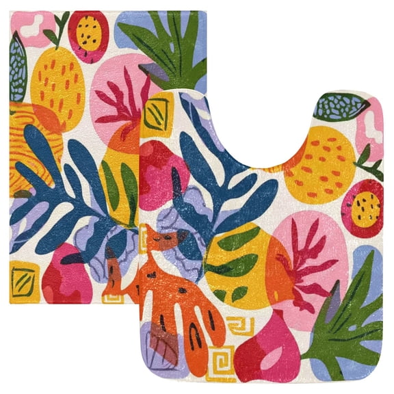 IAUYY Set of 2 Inch Bath Mat Thick Soft Plush Shower Mat TPR Backing Material Non Slip Bath Mats for Bathroom for Tub Shower Hotel Style Of Paper-cut Characters