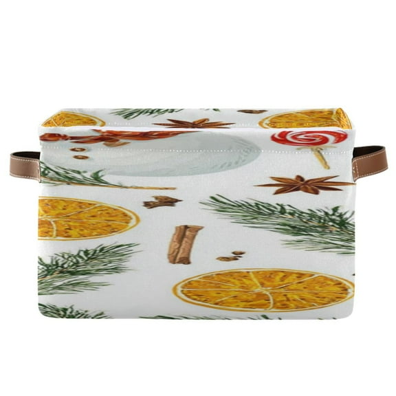 IAUYY Set of 2 Storage Cubes with Handles-Not Prone to Deformation Canvas Storage Baskets for Bedroom Closet Living Room Decorative Storage Baskets in The Background Is Snowman