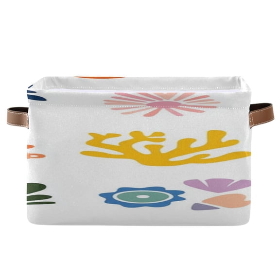 IAUYY Set of 2 Storage Cubes with Handles-Not Prone to Deformation Canvas Storage Baskets for Bedroom Closet Living Room Decorative Storage Baskets Beach Elements