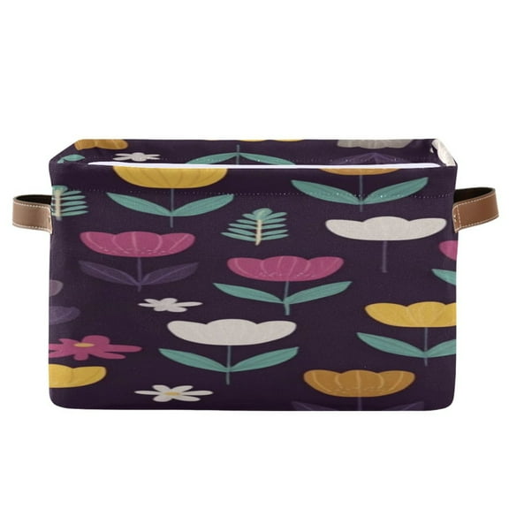 IAUYY Set of 2 Storage Cubes with Handles-Not Prone to Deformation Canvas Storage Baskets for Bedroom Closet Living Room Decorative Storage Baskets Children's Book Style