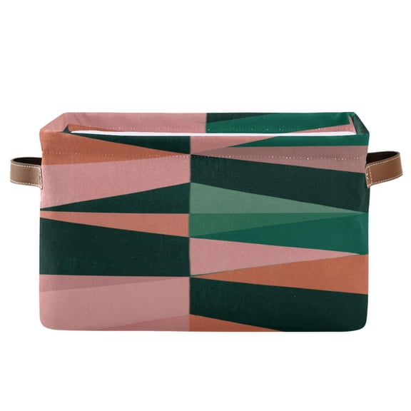 IAUYY Set of 2 Storage Cubes with Handles-Not Prone to Deformation Canvas Storage Baskets for Bedroom Closet Living Room Decorative Storage Baskets Dark Green Tones