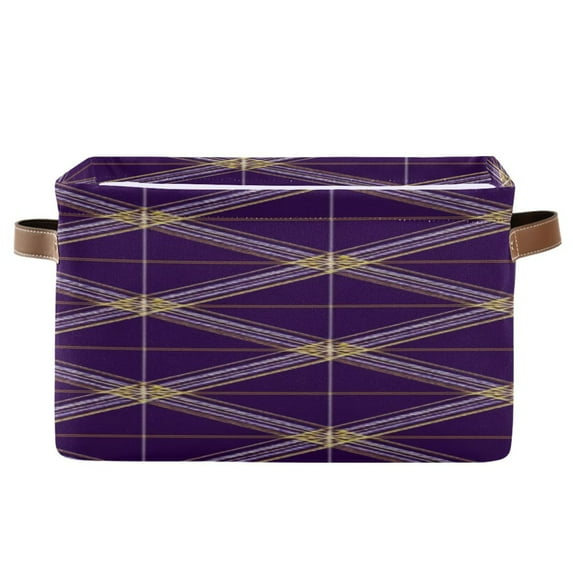 IAUYY Set of 2 Storage Cubes with Handles-Not Prone to Deformation Canvas Storage Baskets for Bedroom Closet Living Room Decorative Storage Baskets Purple Accessories