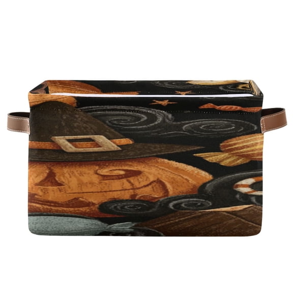 IAUYY Set of 2 Storage Cubes with Handles-Not Prone to Deformation Canvas Storage Baskets for Bedroom Closet Living Room Decorative Storage Baskets Rolling Dark Clouds