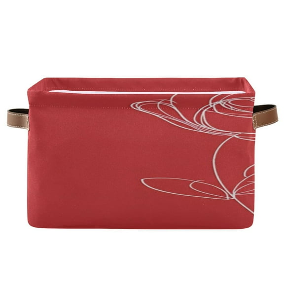 IAUYY Set of 2 Storage Cubes with Handles-Not Prone to Deformation Canvas Storage Baskets for Bedroom Closet Living Room Decorative Storage Baskets Rose Logo