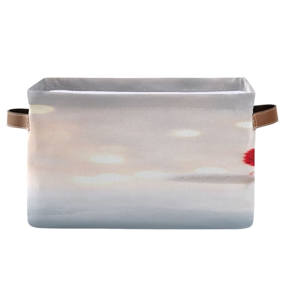IAUYY Set of 2 Storage Cubes with Handles-Not Prone to Deformation Canvas Storage Baskets for Bedroom Closet Living Room Decorative Storage Baskets in The Soft Snowfield