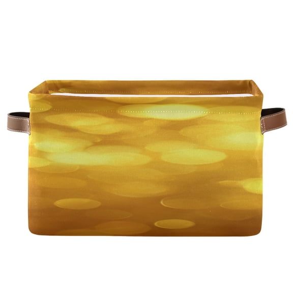 IAUYY Set of 2 Storage Cubes with Handles-Not Prone to Deformation Canvas Storage Baskets for Bedroom Closet Living Room Decorative Storage Baskets A Vague Golden Light