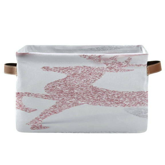 IAUYY Set of 2 Storage Cubes with Handles-Not Prone to Deformation Canvas Storage Baskets for Bedroom Closet Living Room Decorative Storage Baskets White and Silver Ribbons