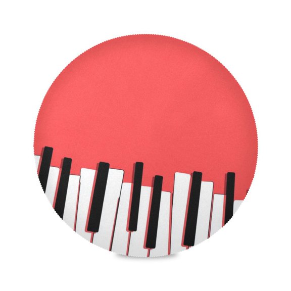 IAUYY Set of 4 Round Placemats for Dining Tables Heat-Resistant and Wear-Resistant DIY Printing Design Table Placemats，Applicable for Christmas Holding A Heart-shaped Balloon