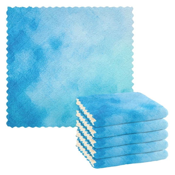 IAUYY Set of 6 Highly Absorbent Kitchen Towels and Dishcloths Set ,11" x 11" Premium Dishcloths for Washing Dishes Rags Everyday and Automobile A Translucent