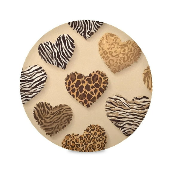 IAUYY Set of 6 Round Placemats for Dining Tables Heat-Resistant and Wear-Resistant DIY Printing Design Table Placemats，Applicable for Christmas Giraffe Spots