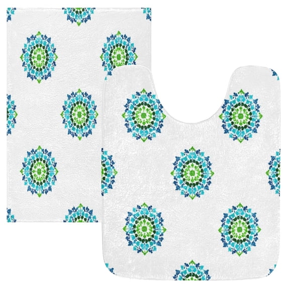 IAUYY Set of 2 Inch Bath Mat Thick Soft Plush Shower Mat TPR Backing Material Non Slip Bath Mats for Bathroom for Tub Shower Hotel Organic Form