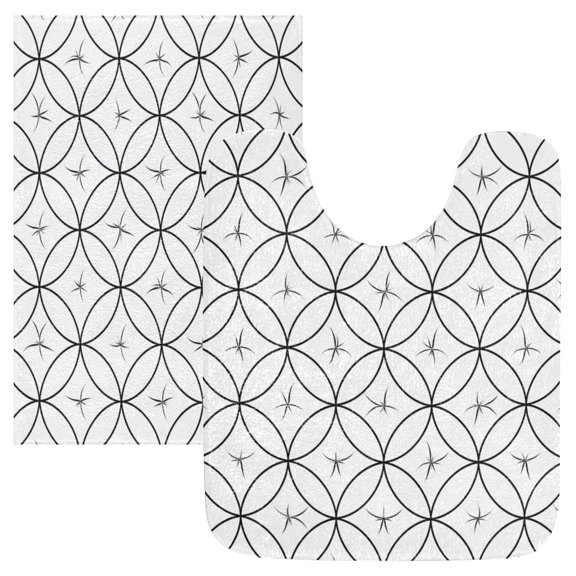 IAUYY Set of 2 Inch Bath Mat Thick Soft Plush Shower Mat TPR Backing Material Non Slip Bath Mats for Bathroom for Tub Shower Hotel Paper Printing