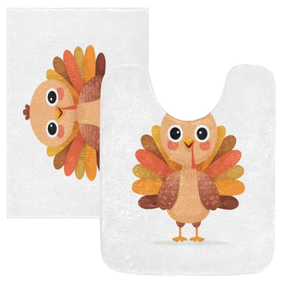 IAUYY Set of 2 Inch Bath Mat Thick Soft Plush Shower Mat TPR Backing Material Non Slip Bath Mats for Bathroom for Tub Shower Hotel This Bird